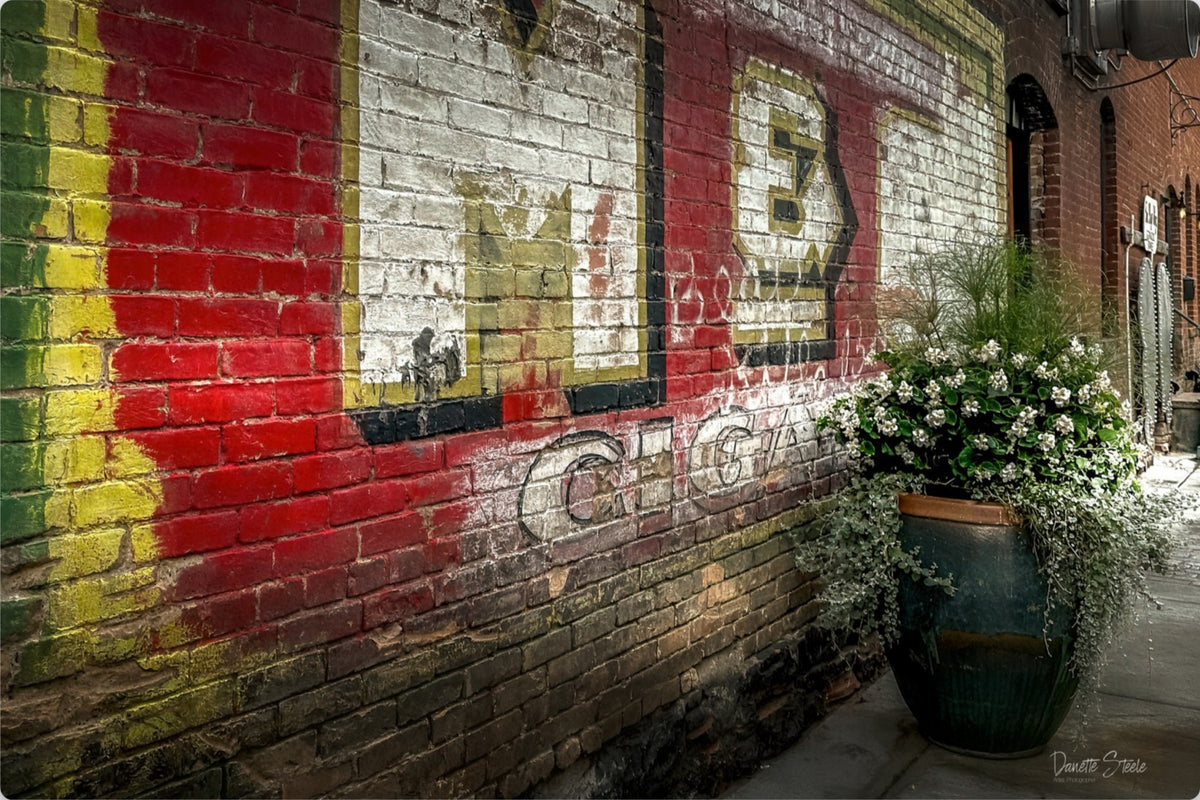 Ghost Sign Brick Wall Photography – Urban Americana Fine Art Print