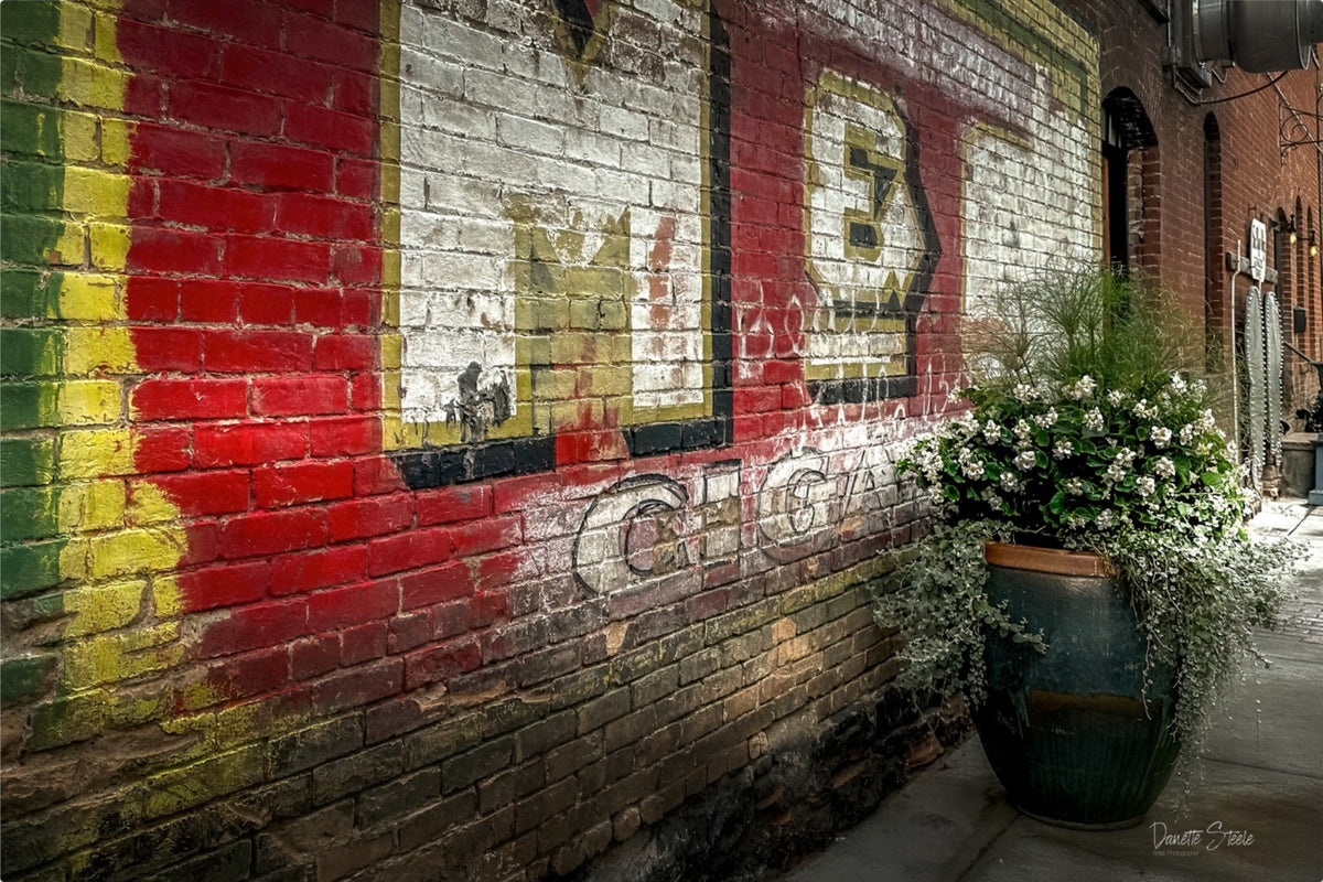 Ghost Sign Brick Wall Photography – Urban Americana Fine Art Print