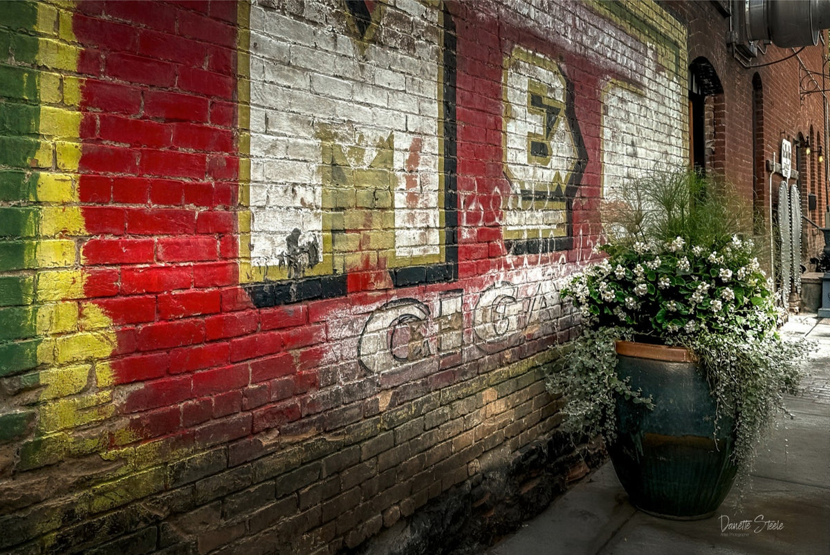 Ghost Sign Brick Wall Photography – Urban Americana Fine Art Print