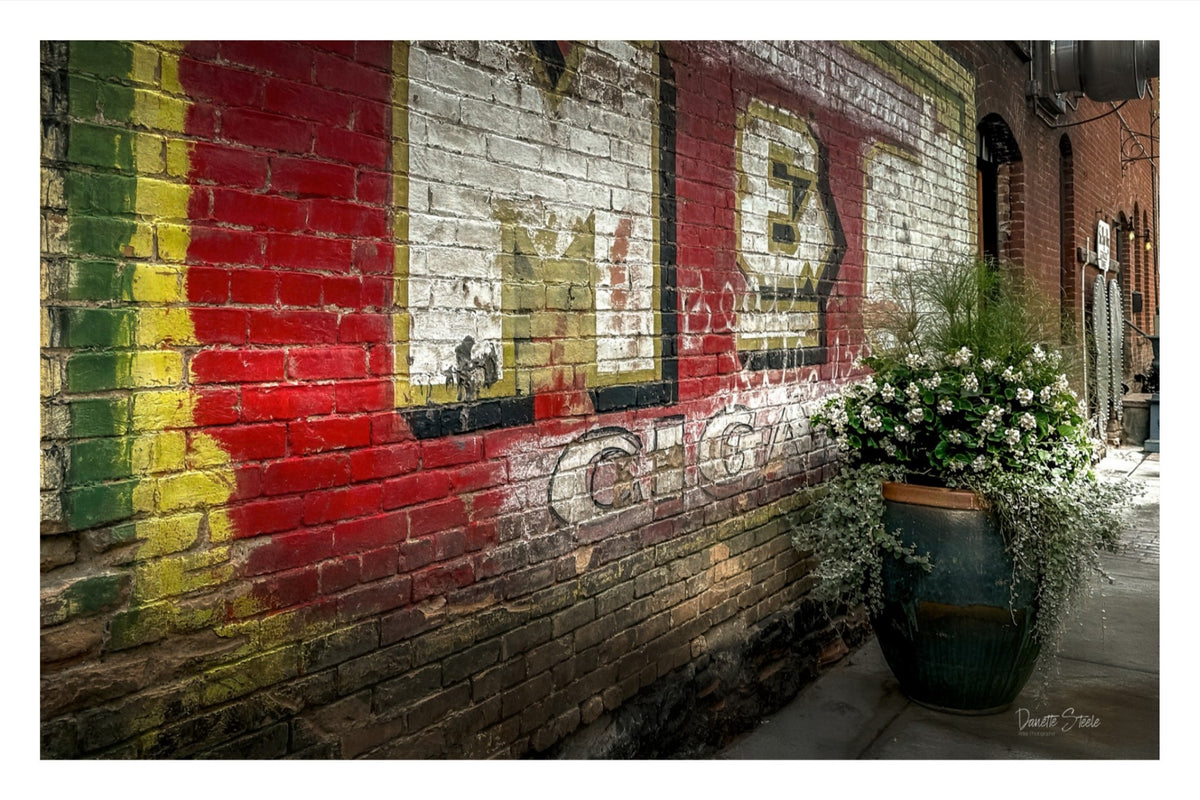 Ghost Sign Brick Wall Photography – Urban Americana Fine Art Print