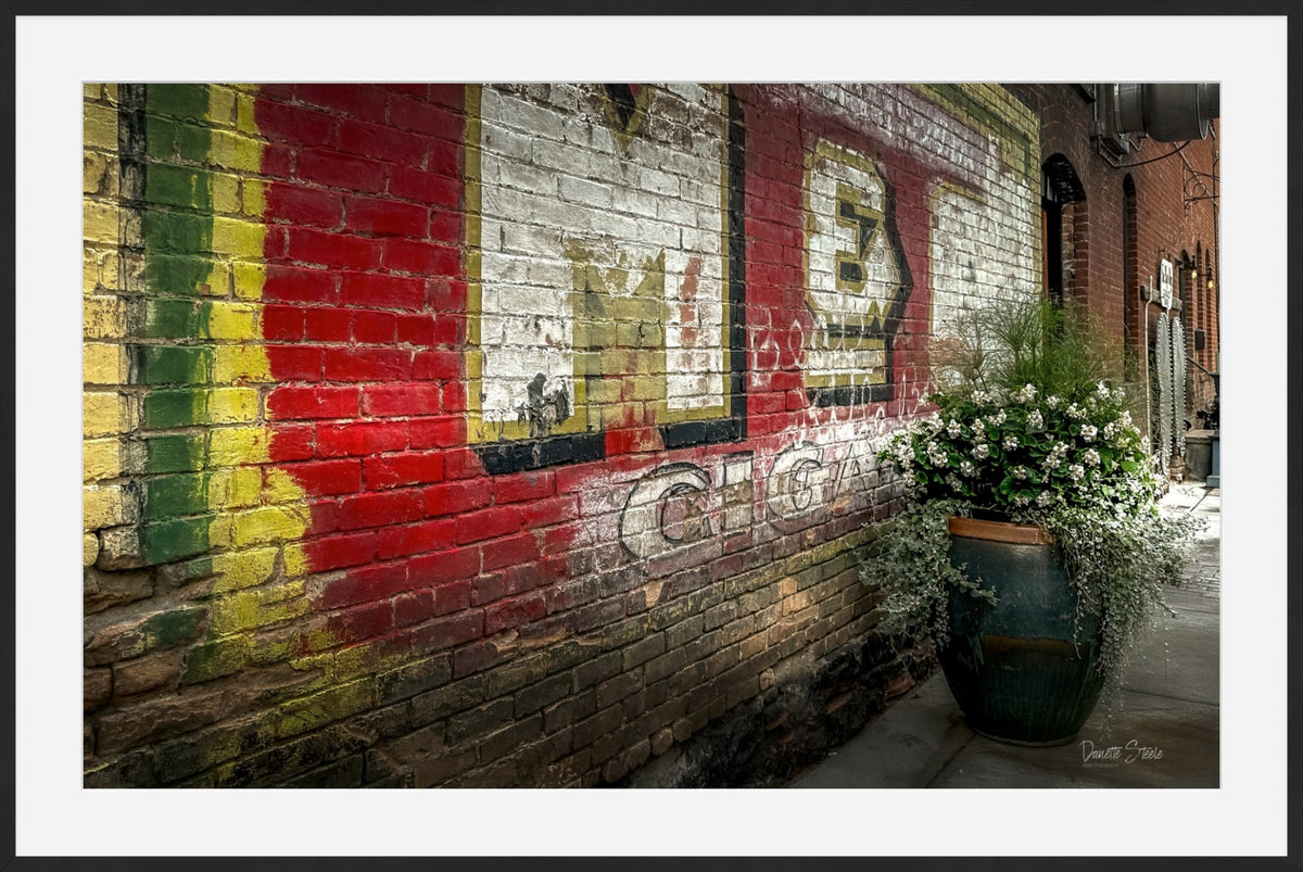 Ghost Sign Brick Wall Photography – Urban Americana Fine Art Print