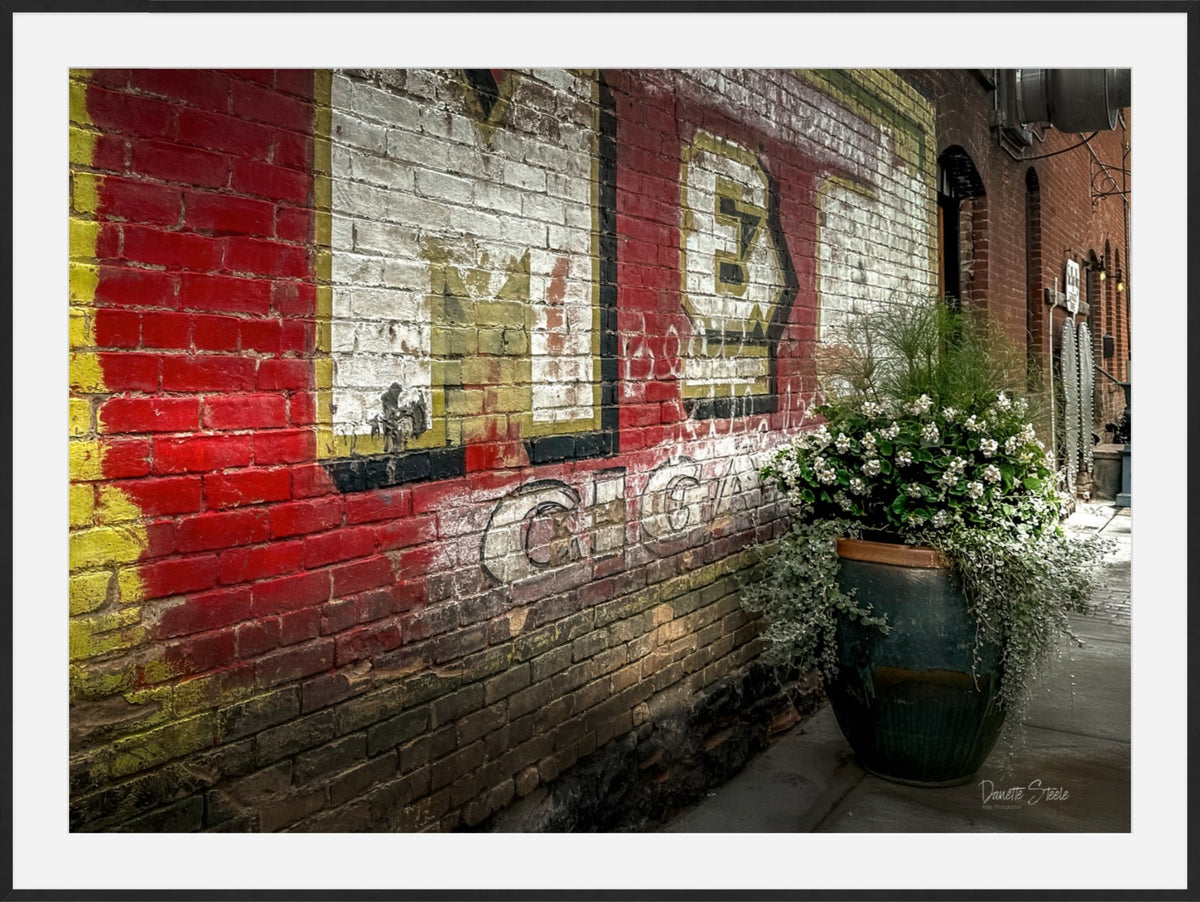 Ghost Sign Brick Wall Photography – Urban Americana Fine Art Print