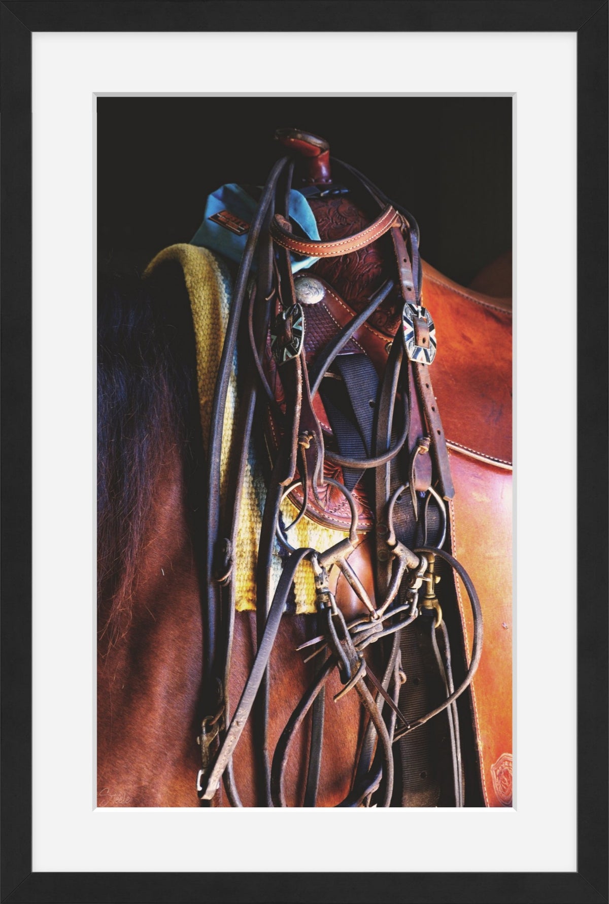 Western Saddle and Bridle on a Chestnut Horse — Equestrian Photo