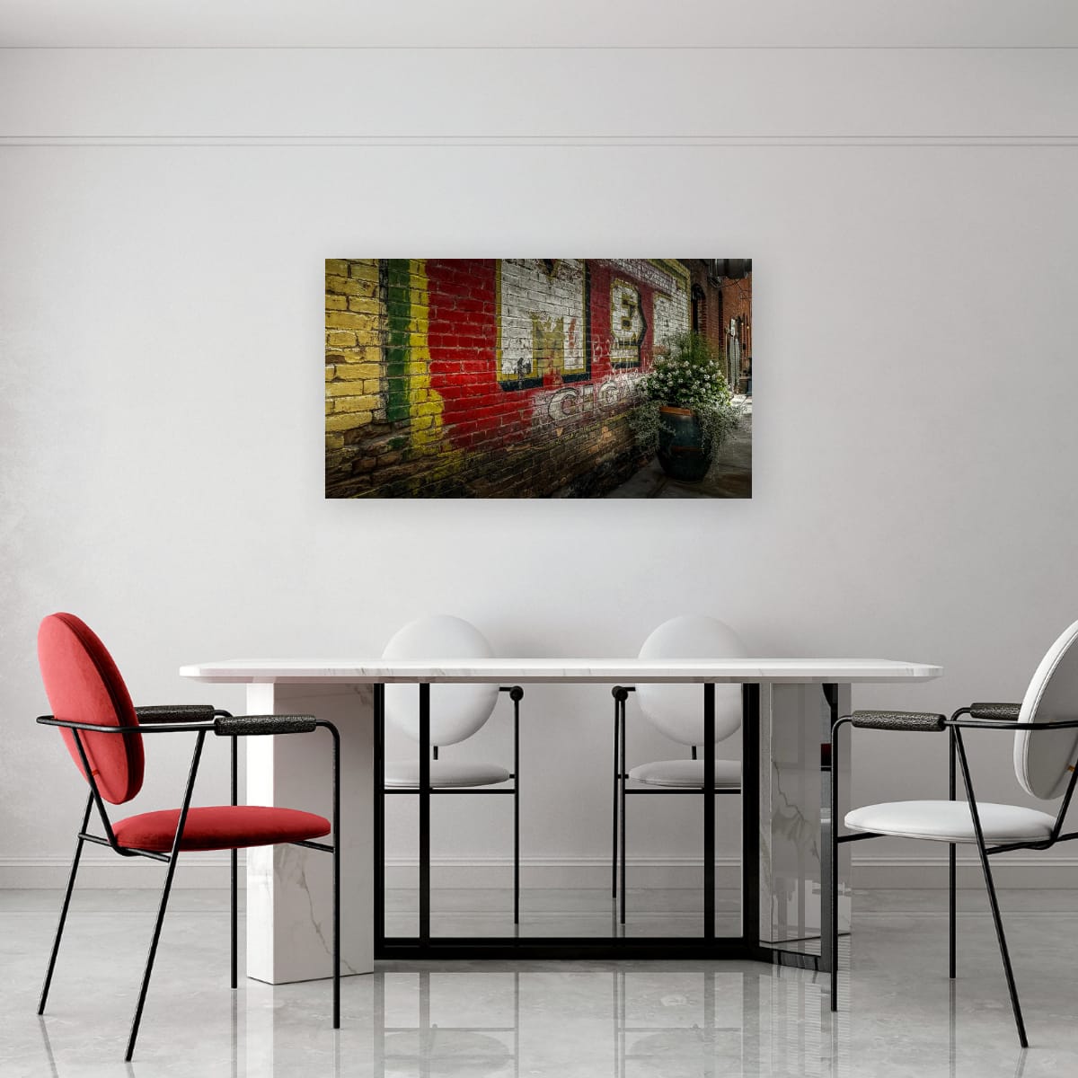 Ghost Sign Brick Wall Photography – Urban Americana Fine Art Print