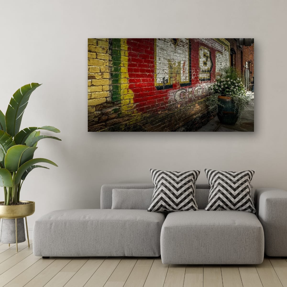 Ghost Sign Brick Wall Photography – Urban Americana Fine Art Print