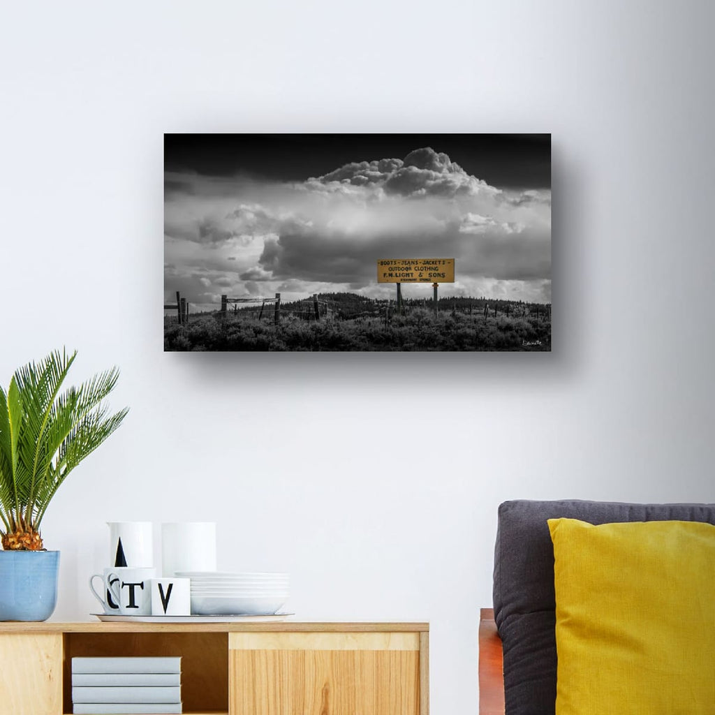 F.M. Light & Sons Sign, Steamboat Springs – Black and White Landscape Print